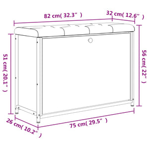 vidaXL Schuhbank mit Klappe Sonoma-Eiche 82x32x56 cm