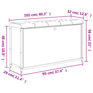 vidaXL Schuhbank mit Klappe Räuchereiche 102x32x56 cm