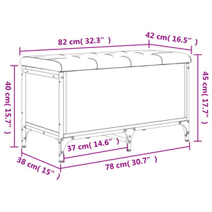 vidaXL Sitzbank mit Stauraum Braun Eiche 82x42x45 cm Holzwerkstoff