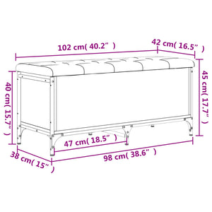 vidaXL Sitzbank mit Stauraum Schwarz 102x42x45 cm Holzwerkstoff