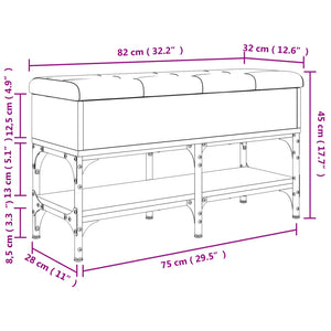 vidaXL Schuhbank Schwarz 82x32x45 cm Holzwerkstoff