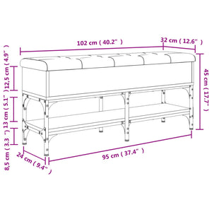 vidaXL Schuhbank Schwarz 102x32x45 cm Holzwerkstoff