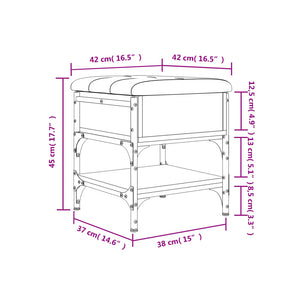 Schuhbank Sonoma-Eiche 42x42x45 cm Holzwerkstoff Stilecasa