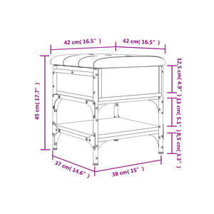 vidaXL Schuhbank Grau Sonoma 42x42x45 cm Holzwerkstoff