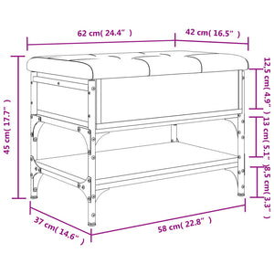 vidaXL Schuhbank Schwarz 62x42x45 cm Holzwerkstoff