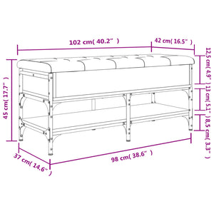 vidaXL Schuhbank Schwarz 102x42x45 cm Holzwerkstoff