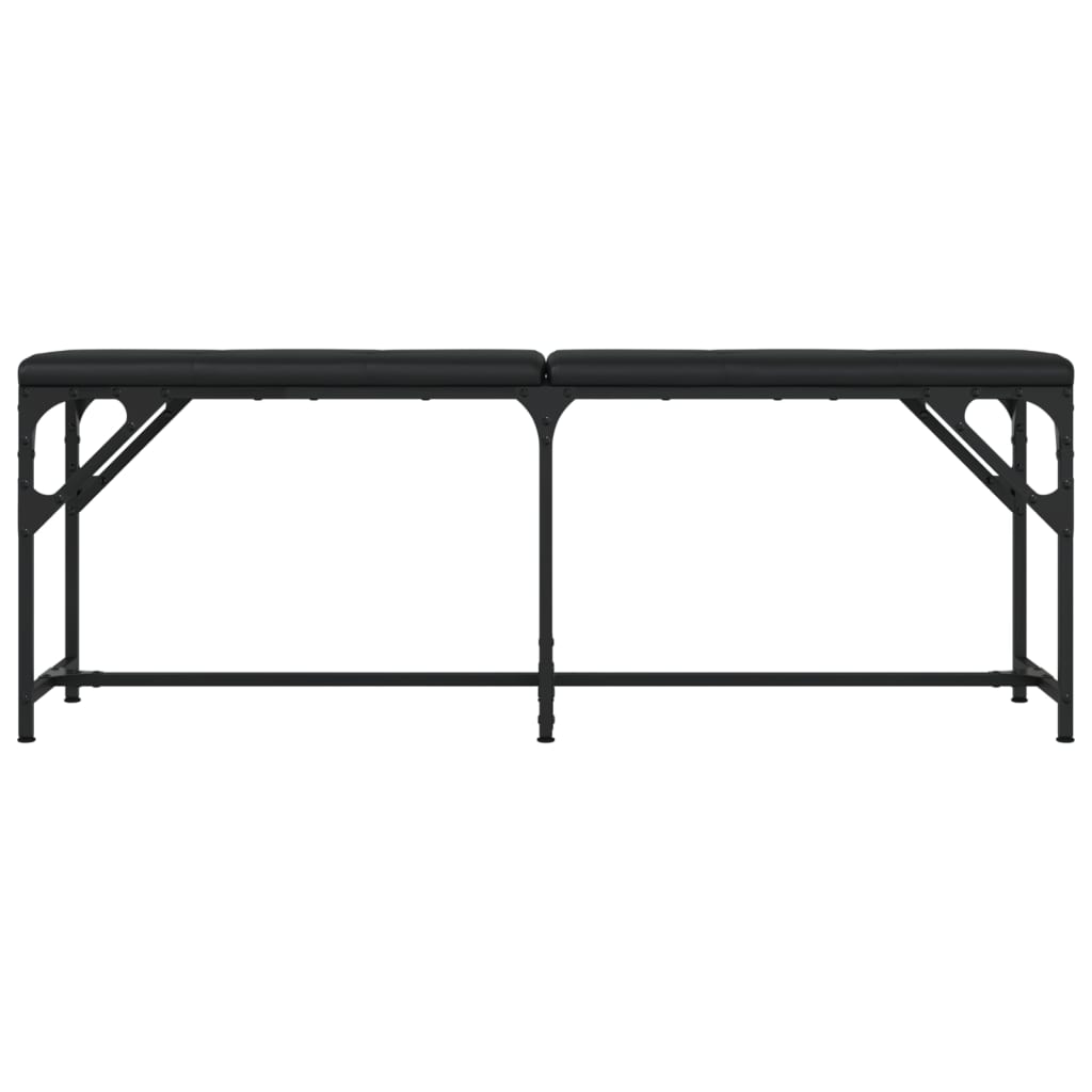 vidaXL Essbank Schwarz 124x32x45 cm Stahl und Kunstleder