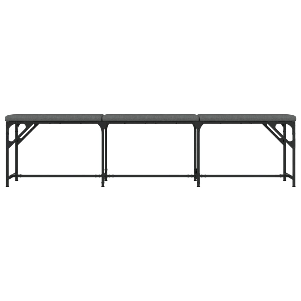 Essbank Dunkelgrau 186x32x45 cm Stahl und Stoff