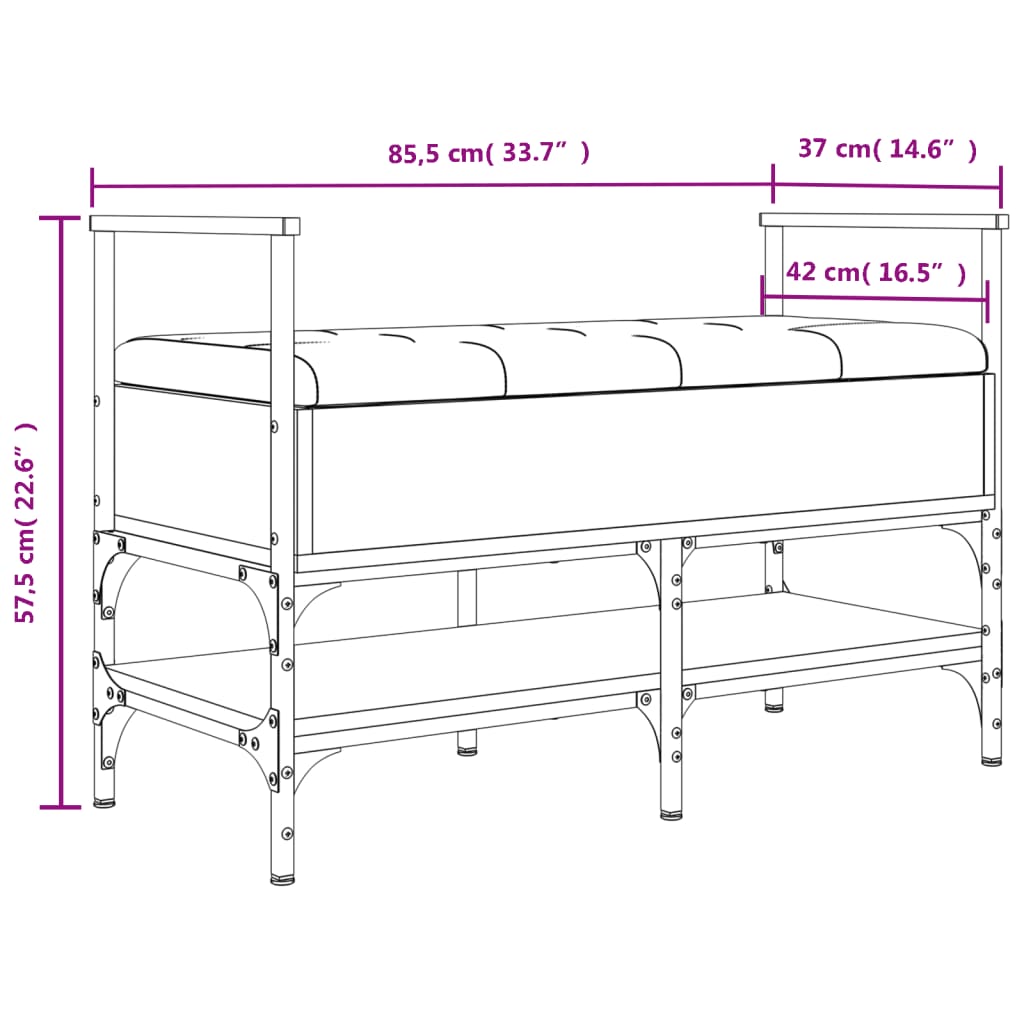 vidaXL Schuhbank Schwarz 85,5x42x57,5 cm Holzwerkstoff