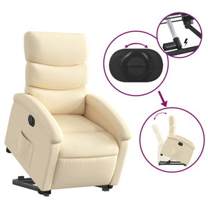 vidaXL Relaxsessel mit Aufstehhilfe Elektrisch Creme Stoff