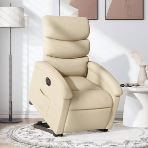 vidaXL Relaxsessel mit Aufstehhilfe Elektrisch Creme Stoff