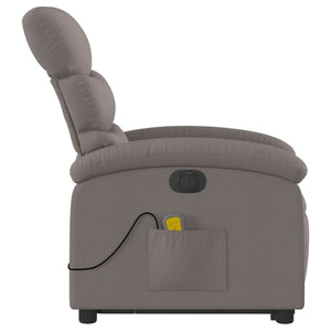 vidaXL Elektrischer Massagesessel mit Aufstehhilfe Taupe Stoff