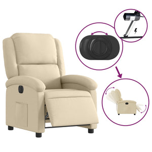 vidaXL Relaxsessel Elektrisch Creme Stoff