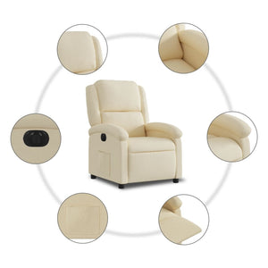 vidaXL Relaxsessel Elektrisch Creme Stoff