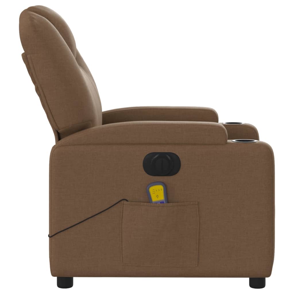 vidaXL Massagesessel Elektrisch Braun Stoff