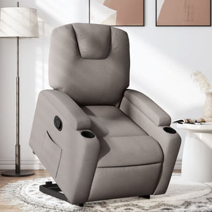 vidaXL Relaxsessel mit Aufstehhilfe Taupe Stoff