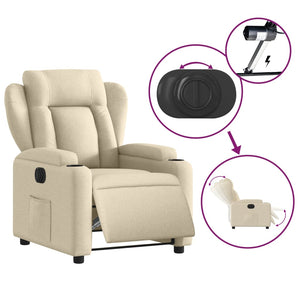 vidaXL Relaxsessel Elektrisch Creme Stoff