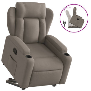 vidaXL Relaxsessel mit Aufstehhilfe Taupe Stoff