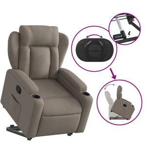 vidaXL Relaxsessel mit Aufstehhilfe Taupe Stoff