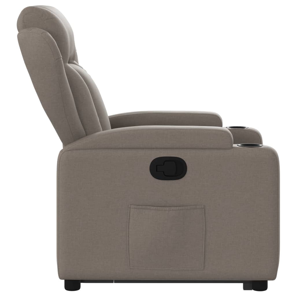 vidaXL Relaxsessel mit Aufstehhilfe Taupe Stoff