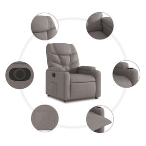 vidaXL Relaxsessel Elektrisch Taupe Stoff