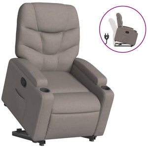 Relaxsessel mit Aufstehhilfe Taupe Stoff VIDAXL