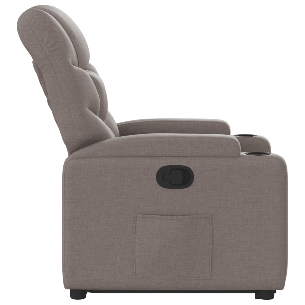 Relaxsessel mit Aufstehhilfe Taupe Stoff VIDAXL