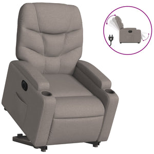 vidaXL Relaxsessel mit Aufstehhilfe Elektrisch Taupe Stoff