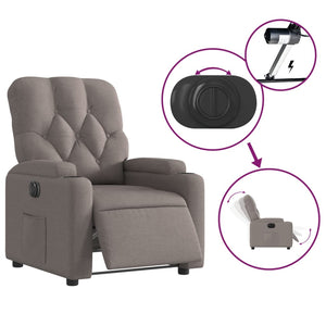 vidaXL Relaxsessel Elektrisch Taupe Stoff