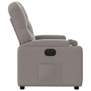 vidaXL Relaxsessel Elektrisch Taupe Stoff