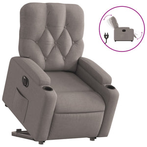 vidaXL Relaxsessel mit Aufstehhilfe Elektrisch Taupe Stoff