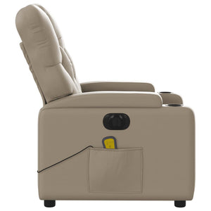 vidaXL Massagesessel Elektrisch Cappuccino-Braun Kunstleder