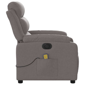 vidaXL Massagesessel Elektrisch Taupe Stoff