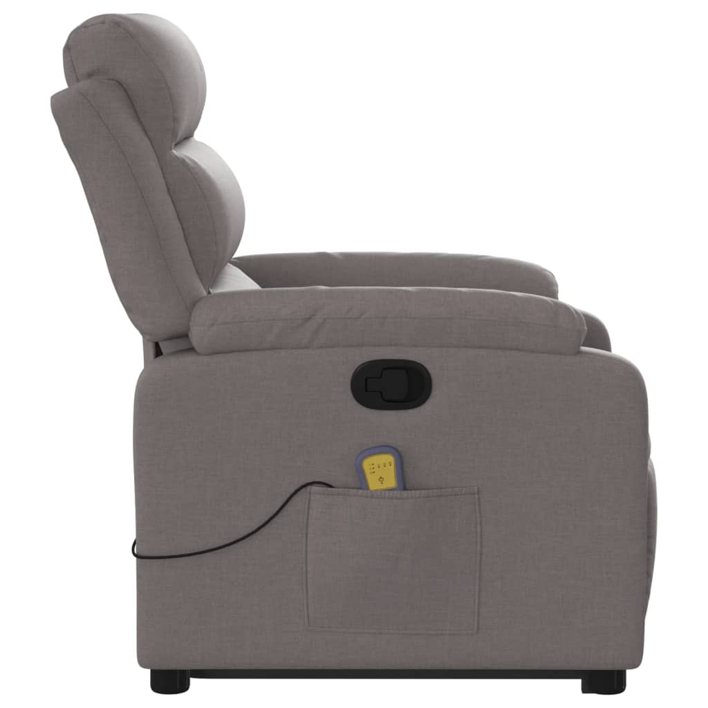 vidaXL Massagesessel mit Aufstehhilfe Taupe Stoff