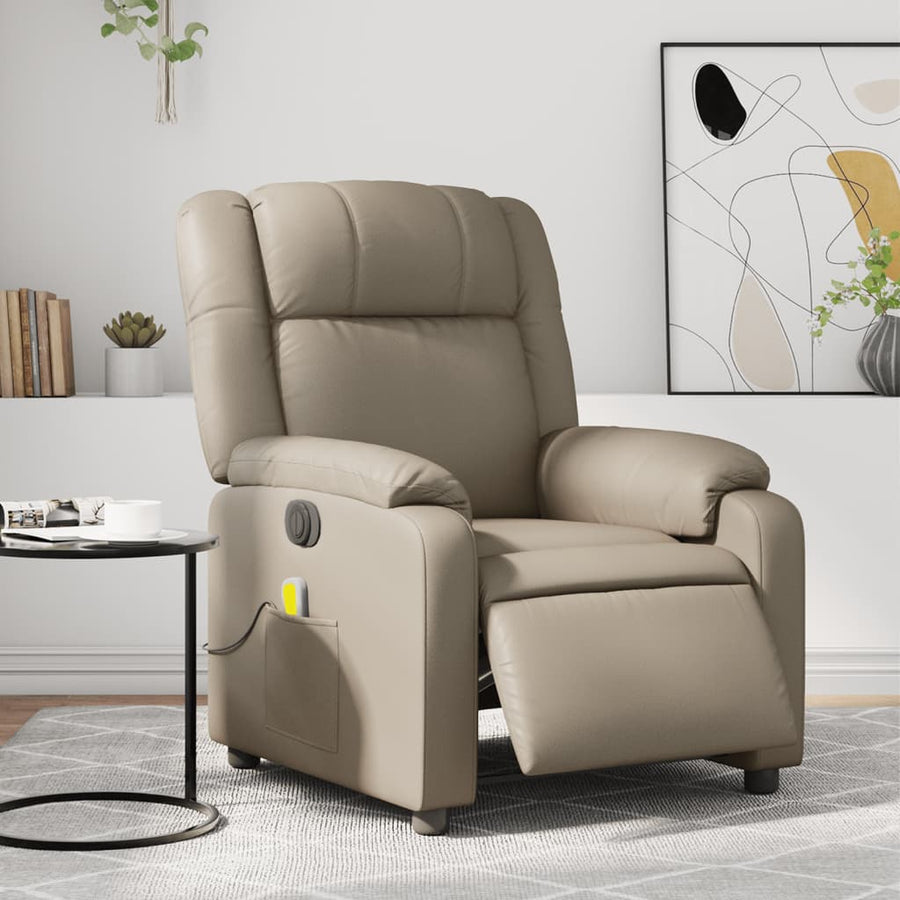 Massagesessel Elektrisch Cappuccino-Braun Kunstleder Stilecasa