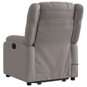 vidaXL Massagesessel mit Aufstehhilfe Taupe Stoff