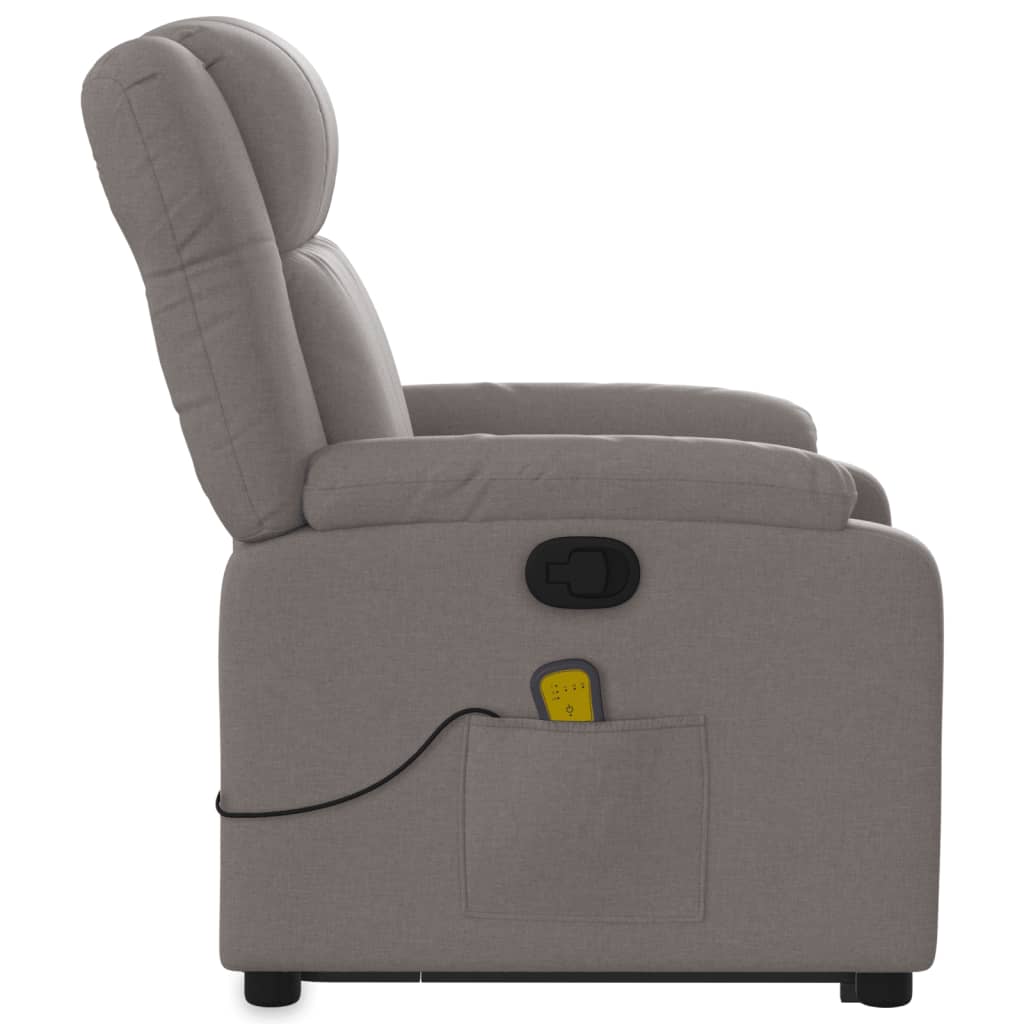 vidaXL Massagesessel mit Aufstehhilfe Taupe Stoff