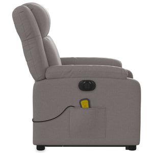 vidaXL Elektrischer Massagesessel mit Aufstehhilfe Taupe Stoff