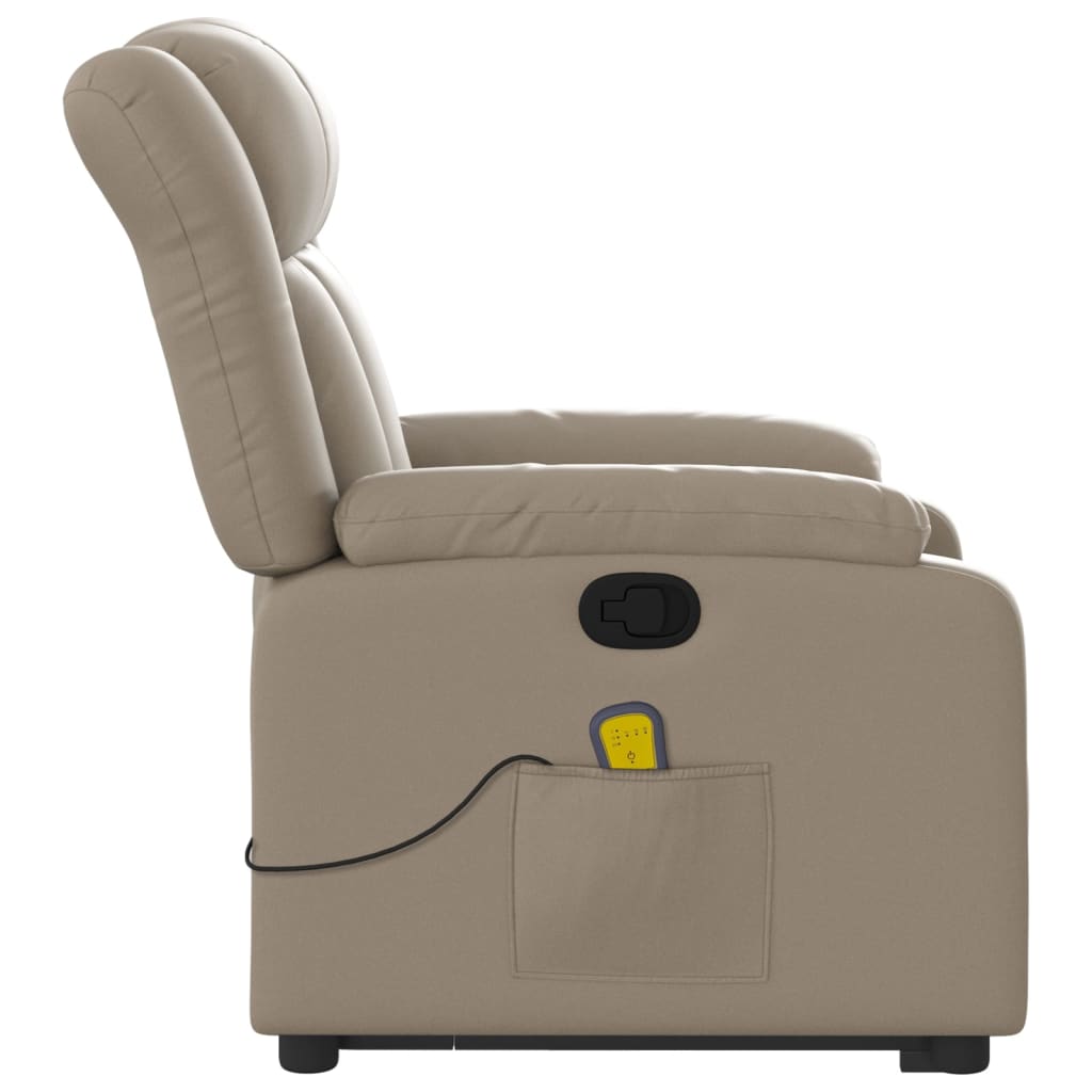 vidaXL Massagesessel mit Aufstehhilfe Cappuccino-Braun Kunstleder