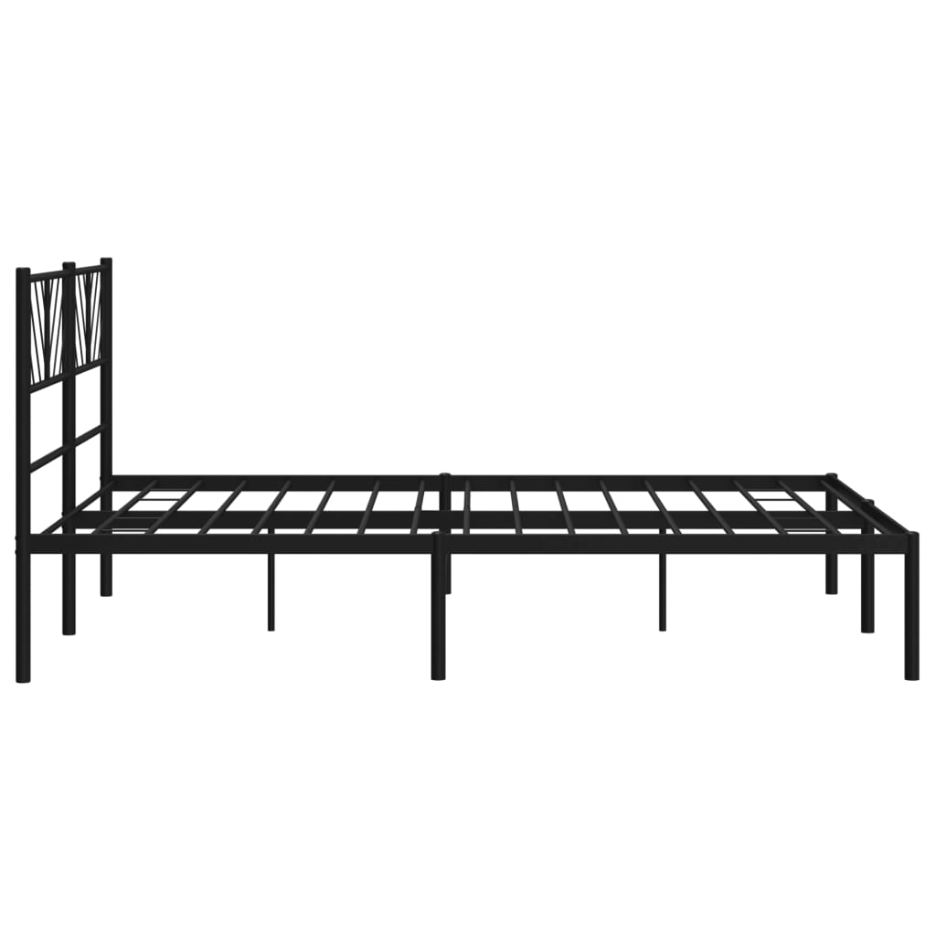 Bettgestell mit Kopfteil Metall Schwarz 140x190 cm Stilecasa