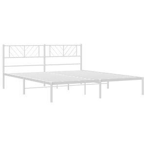 vidaXL Bettgestell mit Kopfteil Metall Weiß 193x203 cm