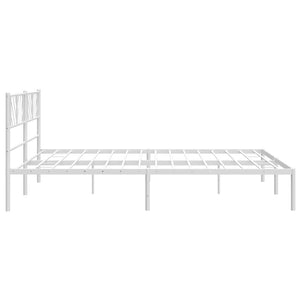 vidaXL Bettgestell mit Kopfteil Metall Weiß 193x203 cm