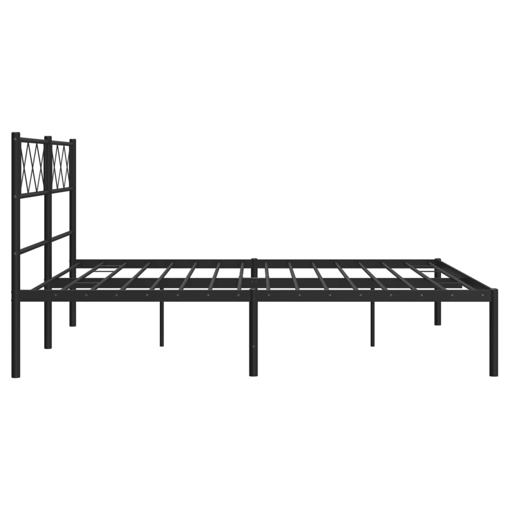 vidaXL Bettgestell mit Kopfteil Metall Schwarz 120x190 cm