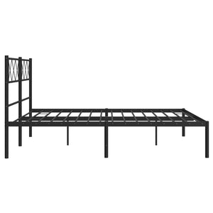 vidaXL Bettgestell mit Kopfteil Metall Schwarz 120x190 cm