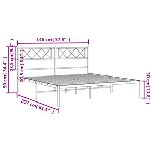 vidaXL Bettgestell mit Kopfteil Metall Weiß 140x200 cm