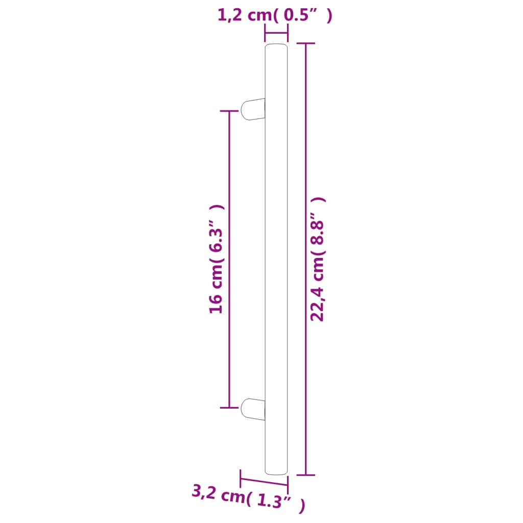 vidaXL Möbelgriffe 10 Stk. Silbern 160 mm Edelstahl