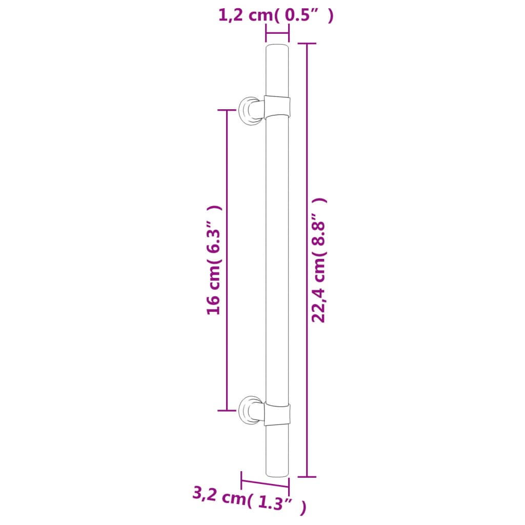 vidaXL Möbelgriffe 10 Stk. Silbern 160 mm Edelstahl