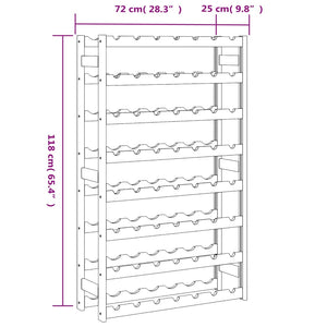 Weinregal für 56 Flaschen Grau Massivholz Kiefer Stilecasa