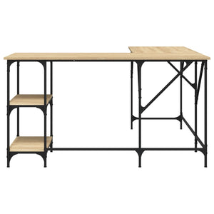 vidaXL Schreibtisch Sonoma-Eiche 139x139x75 cm Holzwerkstoff