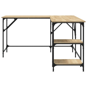 vidaXL Schreibtisch Sonoma-Eiche 139x139x75 cm Holzwerkstoff